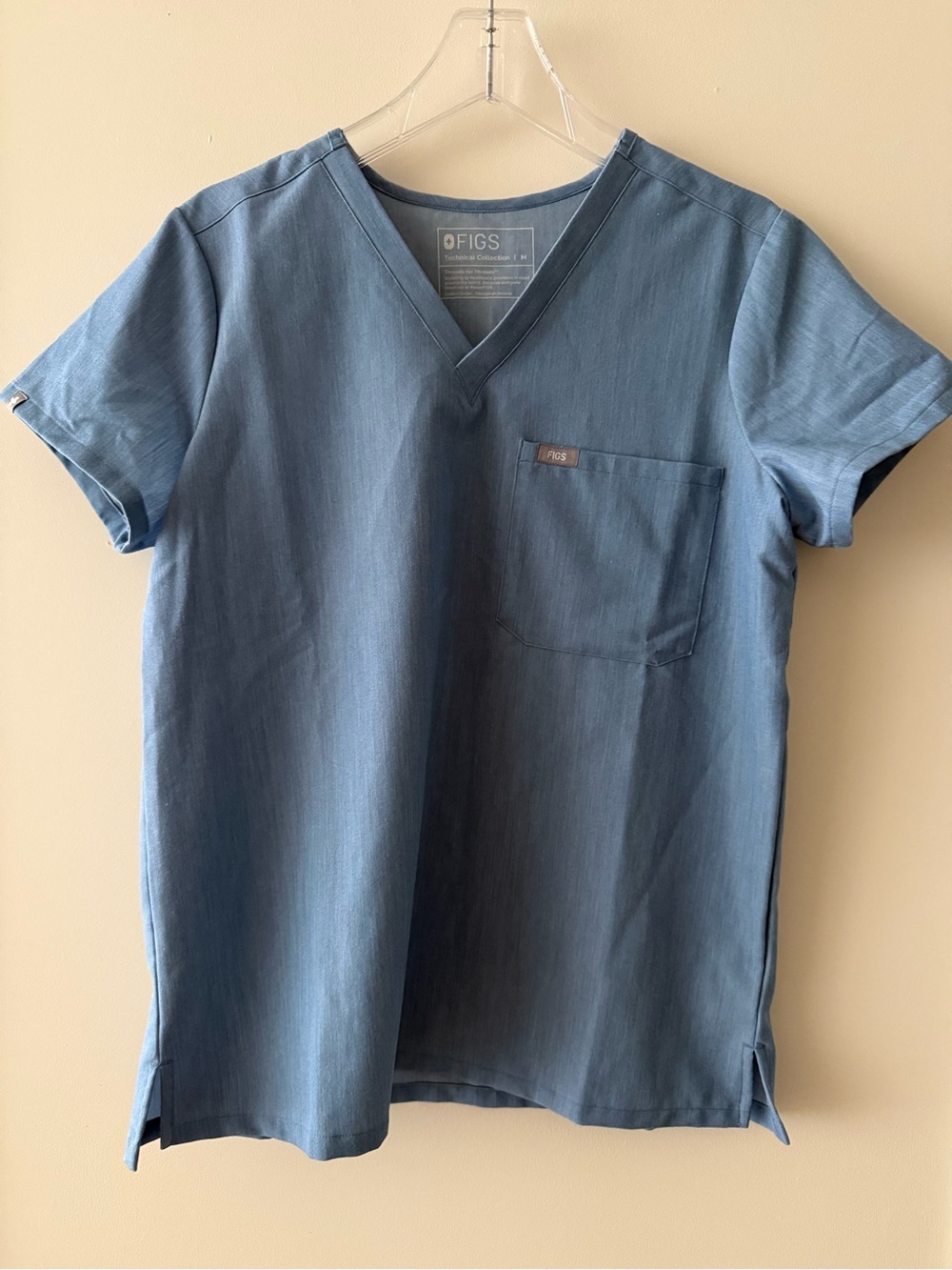 Figs Women's Short-Sleeve V‑Neck Top — Dusty Blue limited edition color